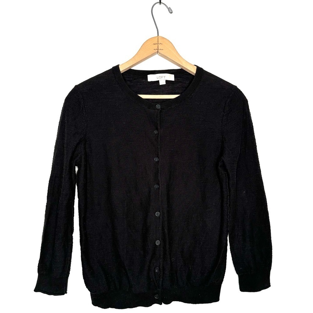 Loft | Black Button Down Cardigan Sweater